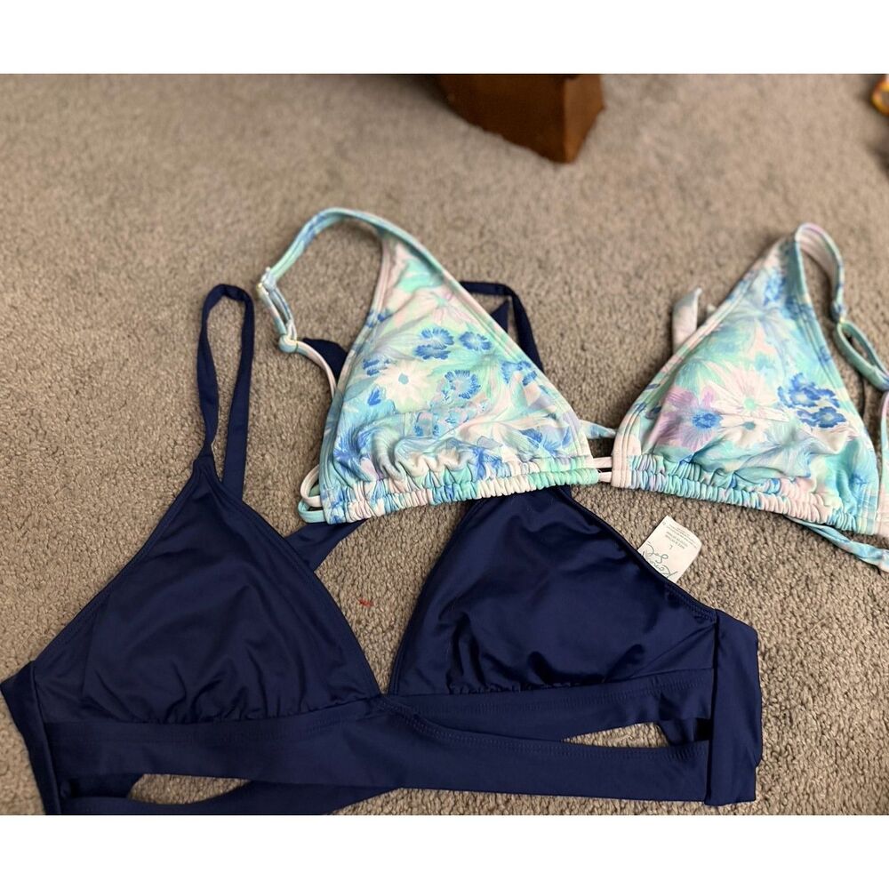 Bikini Top Lot of 2 Women's L (12/14) NWOT Target Brands Shade & Shore Kona Sol